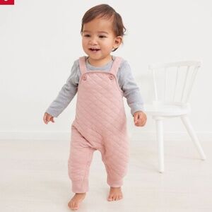 Hanna Anderson Baby Quilted Overalls in Pink 18-24Mo
